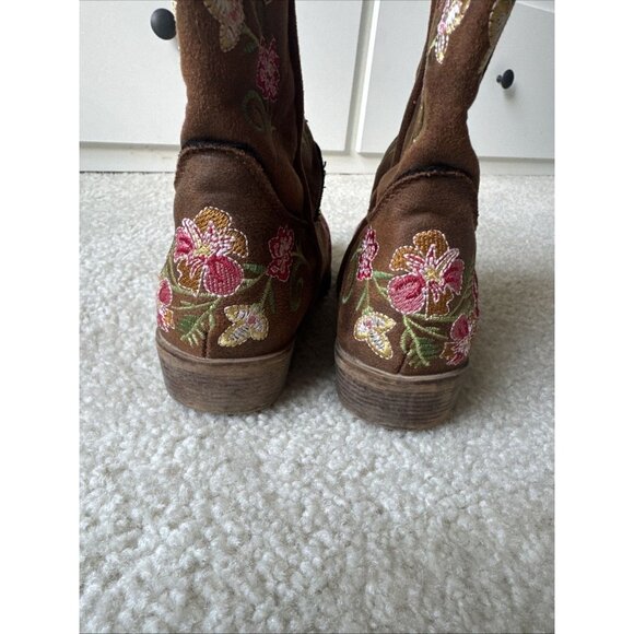 Roper Western Boots Juliet Floral Tan Girls Size 2 09-017-1566-2487 TA - Picture 5 of 9